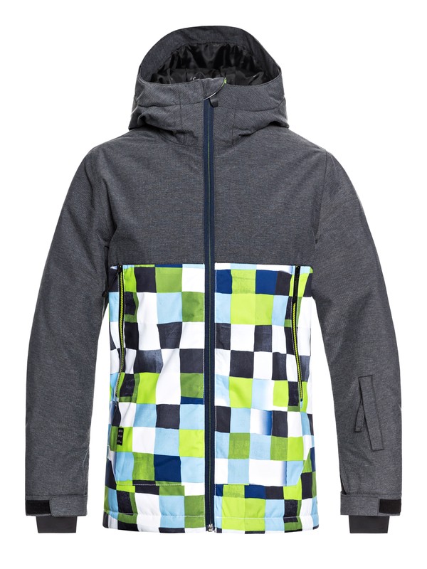 quiksilver, Sierra - Snow Jacket for Boys 8-16, LIME GREEN_CHECK ATOMIC (gjz2) 0 Sierra - Snow Jacket for Boys 8-16 Green EQBTJ03076 Quiksilver
