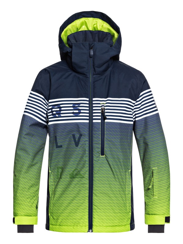 quiksilver, Boy's 8-16 Mission Snow Jacket, LIME GREEN_BLOCK VOLLEY YOUTH (gjz6) 0 Boy's 8-16 Mission Snow Jacket Green EQBTJ03077 Quiksilver