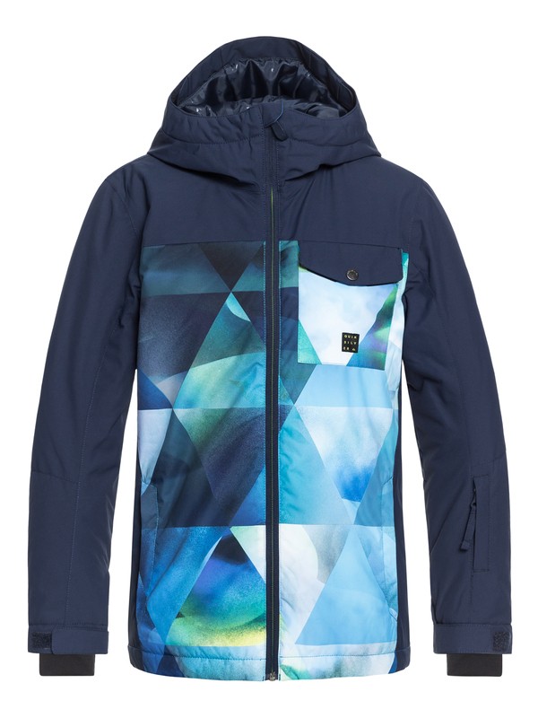 quiksilver, Boy's 8-16 Mission Block Snow Jacket, LIME GREEN_STRETCH THE UNIVERS (gjz5) 0 Boy's 8-16 Mission Block Snow Jacket Green EQBTJ03080 Quiksilver