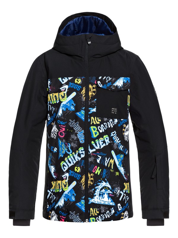 quiksilver, Mission Block - Snow Jacket for Boys 8-16, BLACK_A NIGHT AT THE MOUNTAIN (kvj1) 0 Mission Block - Snow Jacket for Boys 8-16 Black EQBTJ03080 Quiksilver