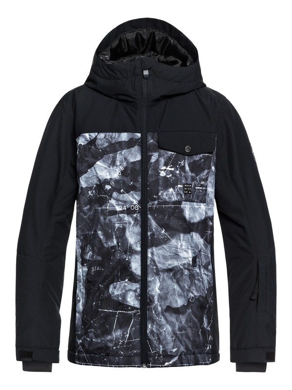 quiksilver, Boy's 8-16 Mission Block Snow Jacket, BLACK_TANNENBAUM (kvj8) 0 Boy's 8-16 Mission Block Snow Jacket Black EQBTJ03080 Quiksilver