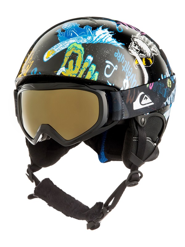 quiksilver, Boy's 8-16 The Game Pack Snowboard/Ski Helmet, BLACK_A NIGHT AT THE MOUNTAIN (kvj1) 0 Boy's 8-16 The Game Pack Snowboard/Ski Helmet Black EQBTL03001 Quiksilver