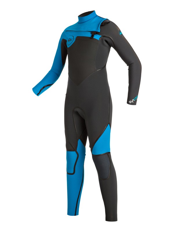 quiksilver, Syncro 3/2mm - Chest Zip Full Wetsuit, GRAPHITE/ CYAN (xkkb) 0 Syncro 3/2mm - Chest Zip Full Wetsuit Black EQBW103008 Quiksilver