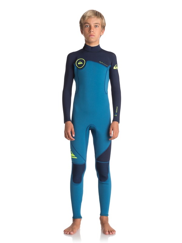 quiksilver, 3/2mm Syncro Series - Combinaison Back zip pour Garçon 8-16 ans, MARINA/ BLUE NIGHTS/ SAFETY YE (xbbg) 0 3/2mm Syncro Series - Combinaison Back zip pour Garçon 8-16 ans Bleu EQBW103022 Quiksilver