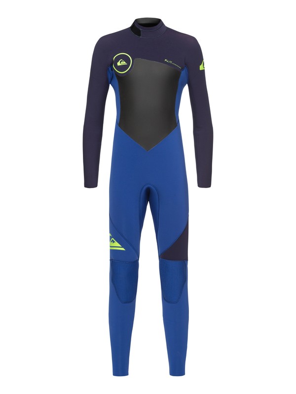 quiksilver, Boy's 8-16 3/2mm Syncro Series Back Zip GBS Wetsuit, NITE BLUE/BLUE RIBBON (xbbb) 0 Boy's 8-16 3/2mm Syncro Series Back Zip GBS Wetsuit Blue EQBW103023 Quiksilver