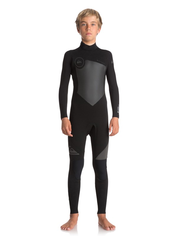 quiksilver, Boy's 8-16 4/3mm Syncro Series Back Zip GBS Wetsuit, BLACK/ BLACK/ JET BLACK (xkkk) 0 Boy's 8-16 4/3mm Syncro Series Back Zip GBS Wetsuit Black EQBW103027 Quiksilver