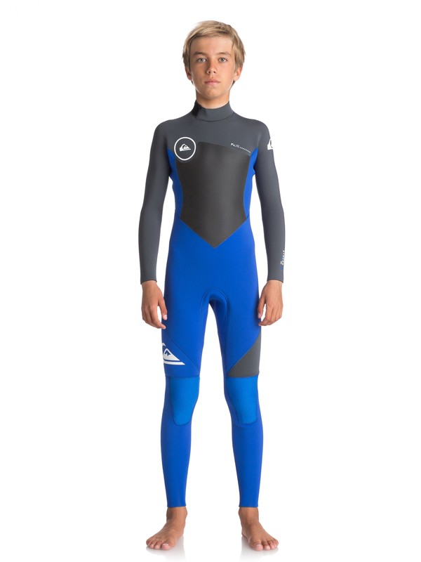 quiksilver, 4/3mm Syncro Series - Back Zip GBS Wetsuit, HV ROYAL/ GUN METAL/ WHITE (xpkw) 0 4/3mm Syncro Series - Back Zip GBS Wetsuit Purple EQBW103027 Quiksilver