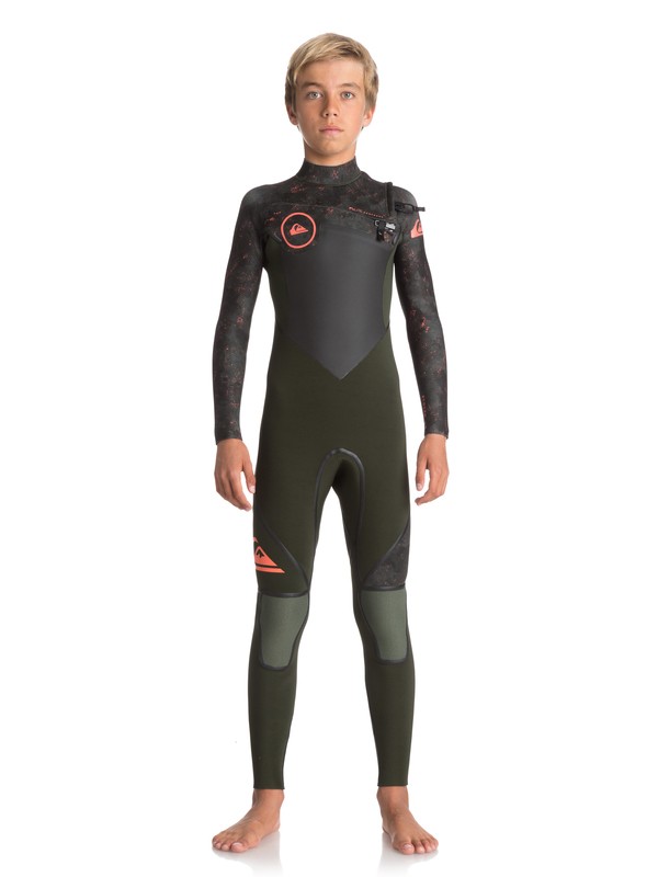 quiksilver, 4/3mm Syncro Plus - Muta con zip sul petto, DARK IVY/ CAMO/ SHRIMP PINK (xgcn) 0 4/3mm Syncro Plus - Muta con zip sul petto Green EQBW103029 Quiksilver
