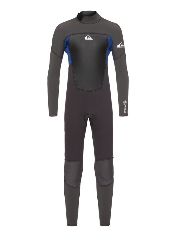 quiksilver, Boy's 8-16 3/2mm Prologue Back Zip Wetsuit, JET BLACK/NITE BLUE (xkbb) 0 Boy's 8-16 3/2mm Prologue Back Zip Wetsuit Black EQBW103039 Quiksilver