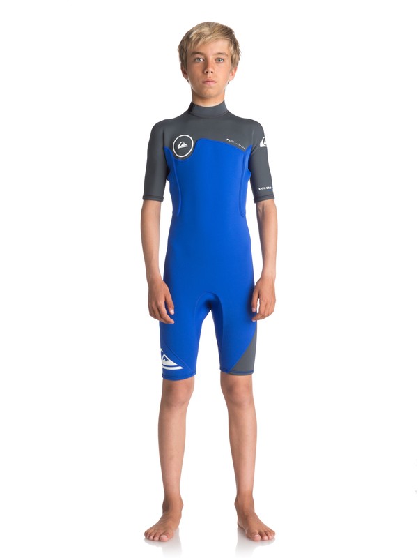 quiksilver, 2/2mm Syncro Series - Kurzärmliger Back-Zip FLT Springsuit für Jungen 8-16, HV ROYAL/ GUN METAL/ WHITE (xpkw) 0 2/2mm Syncro Series - Kurzärmliger Back-Zip FLT Springsuit für Jungen 8-16 Violett EQBW503004 Quiksilver
