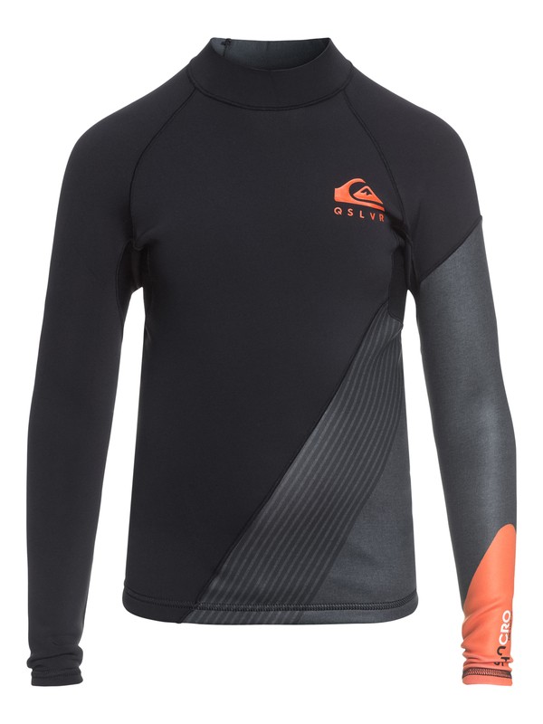 quiksilver, 1mm Syncro New Wave - Long Sleeve Neoprene Top for Boys 8-16, FLAME (nmj0) 0 1mm Syncro New Wave - Long Sleeve Neoprene Top for Boys 8-16 Orange EQBW803001 Quiksilver