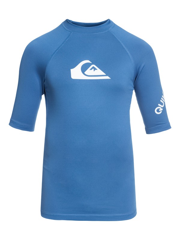 quiksilver, Boy's 8-16 All Time Short Sleeve UPF 50 Rashguard, ELECTRIC BLUE (bpb0) 0 Boy's 8-16 All Time Short Sleeve UPF 50 Rashguard Blue EQBWR03006 Quiksilver