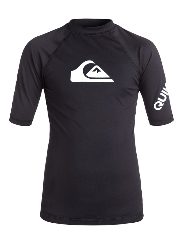 quiksilver, Boy's 8-16 All Time Short Sleeve UPF 50 Rashguard, BLACK (kvd0) 0 Boy's 8-16 All Time Short Sleeve UPF 50 Rashguard Black EQBWR03006 Quiksilver
