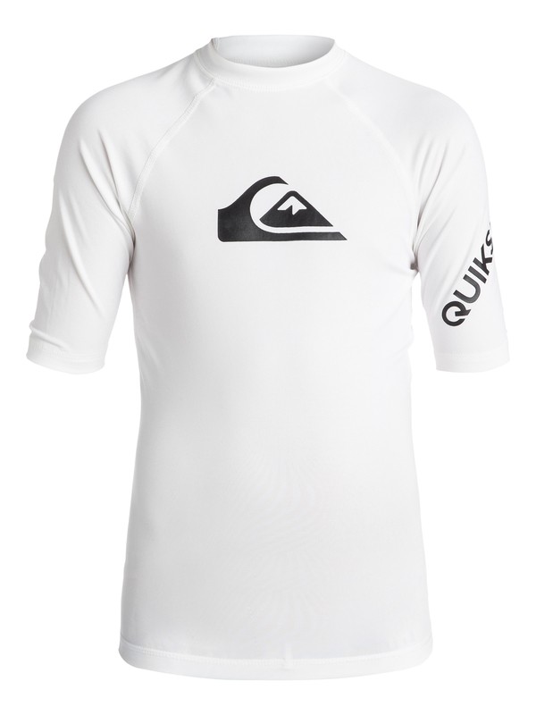 quiksilver, Boy's 8-16 All Time Short Sleeve UPF 50 Rashguard, WHITE (wbb0) 0 Boy's 8-16 All Time Short Sleeve UPF 50 Rashguard White EQBWR03006 Quiksilver