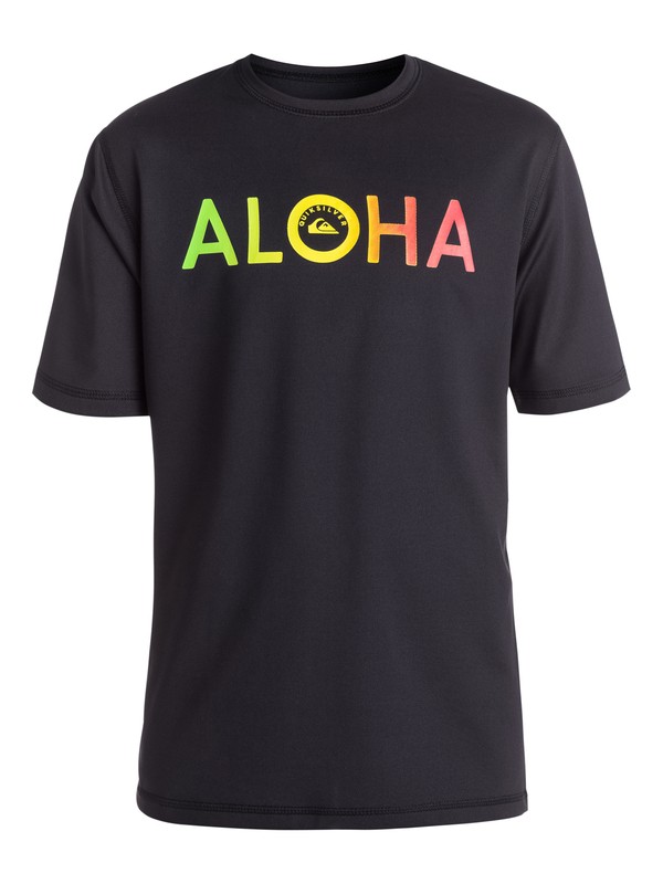 quiksilver, Boy's Aloha T-Shirt Rashguard, BLACK (kvd0) 0 Boy's Aloha T-Shirt Rashguard EQBWR03008 Quiksilver