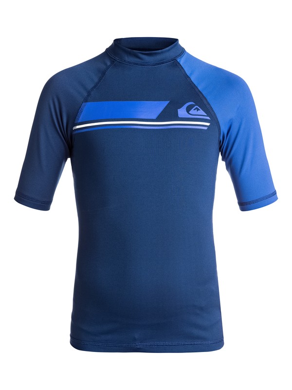quiksilver, Active - Short Sleeve UPF 50 Rash Vest for Boys 8-16, NAVY (bte0) 0 Active - Short Sleeve UPF 50 Rash Vest for Boys 8-16 EQBWR03036 Quiksilver