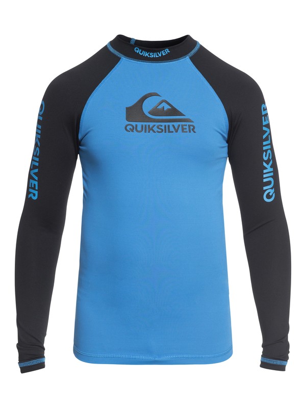 quiksilver, On Tours - Long Sleeve UPF 50 Rash Vest, BRILLIANT BLUE/ BLACK (xbbk) 0 On Tours - Long Sleeve UPF 50 Rash Vest Blue EQBWR03040 Quiksilver