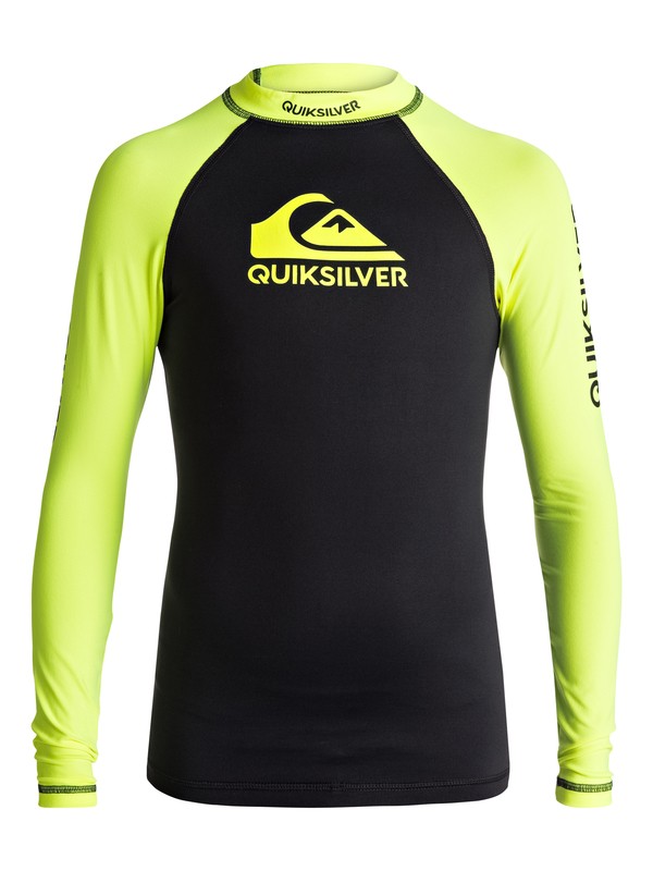 quiksilver, On Tours - Long Sleeve UPF 50 Rash Vest, SAFETY YELLOW/ BLACK (xggk) 0 On Tours - Long Sleeve UPF 50 Rash Vest Green EQBWR03040 Quiksilver