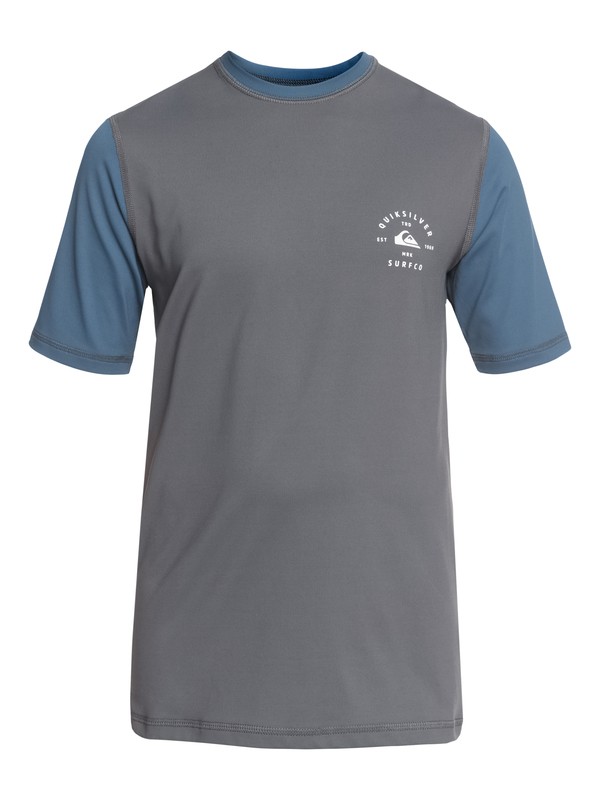 quiksilver, Colour Blocked - Amphibian UPF 50 Surf T-Shirt, IRON GATE (kzm0) 0 Colour Blocked - Amphibian UPF 50 Surf T-Shirt Black EQBWR03046 Quiksilver
