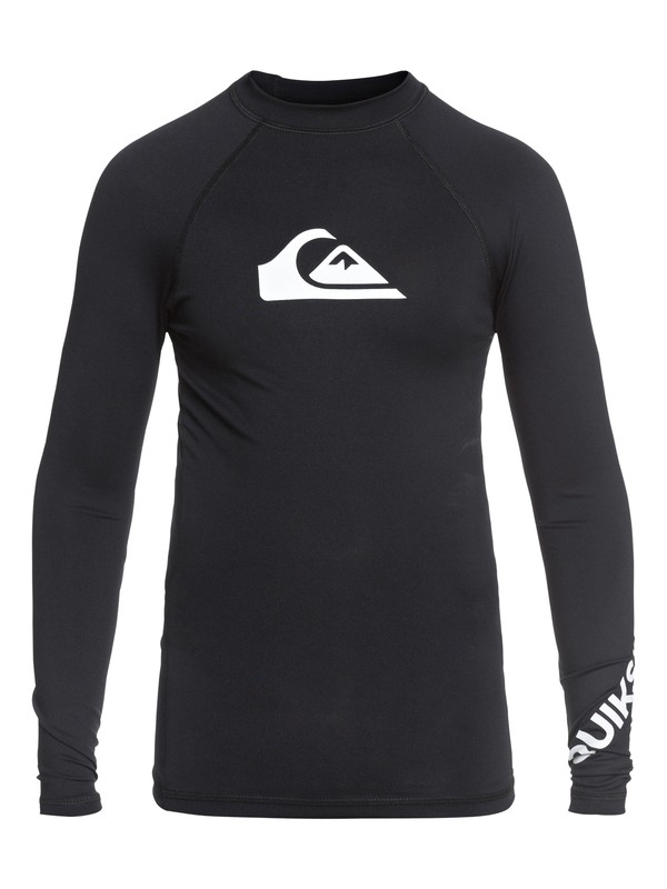 quiksilver, Boy's 8-16 All Time Long Sleeve UPF 50 Rash Guard, BLACK (kvj0) 0 Boy's 8-16 All Time Long Sleeve UPF 50 Rash Guard Black EQBWR03047 Quiksilver