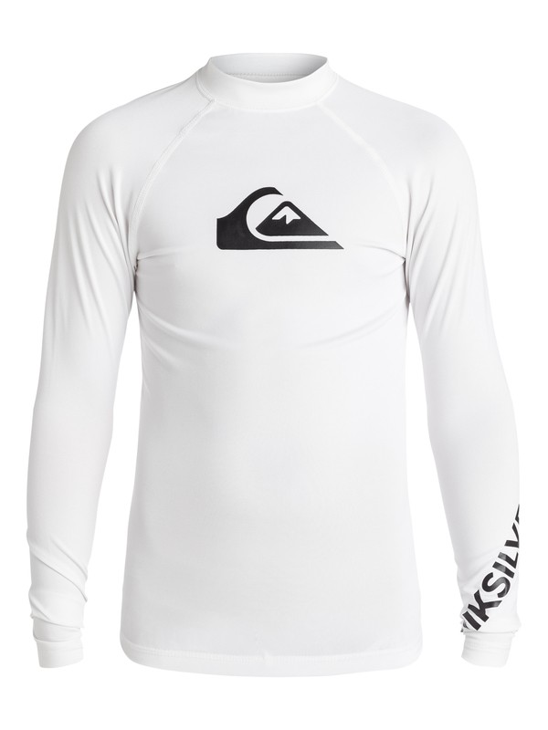 quiksilver, Boy's 8-16 All Time Long Sleeve UPF 50 Rash Guard, WHITE (wbb0) 0 Boy's 8-16 All Time Long Sleeve UPF 50 Rash Guard White EQBWR03047 Quiksilver