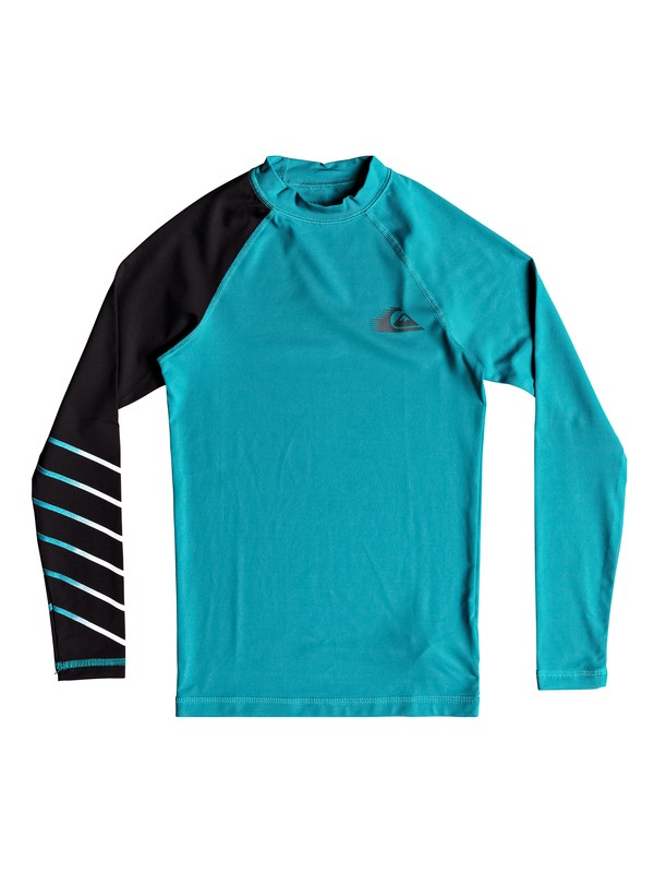 quiksilver, Boy's 8-16 Active Long Sleeve UPF 50 Rash guard, TYPHOON (bny0) 0 Boy's 8-16 Active Long Sleeve UPF 50 Rash guard Blue EQBWR03059 Quiksilver