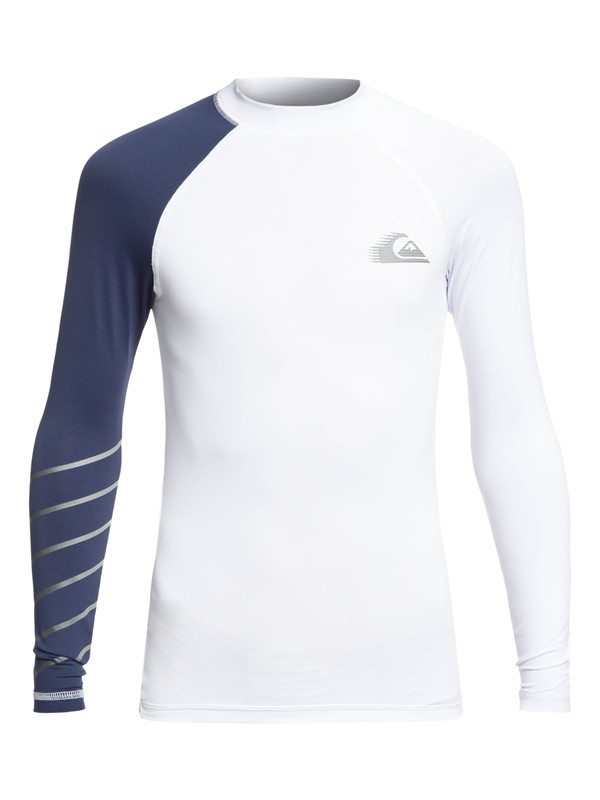 quiksilver, Boy's 8-16 Active Long Sleeve UPF 50 Rash guard, WHITE (wbb0) 0 Boy's 8-16 Active Long Sleeve UPF 50 Rash guard White EQBWR03059 Quiksilver