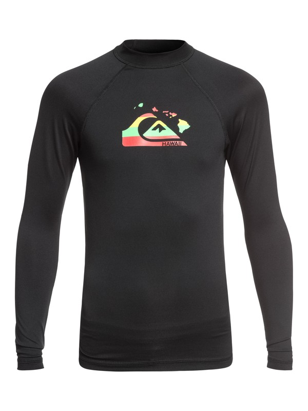 quiksilver, Boy's 8-16 Island Chains Long Sleeve UPF 50 Rash Guard, BLACK (kvj0) 0 Boy's 8-16 Island Chains Long Sleeve UPF 50 Rash Guard Black EQBWR03065 Quiksilver