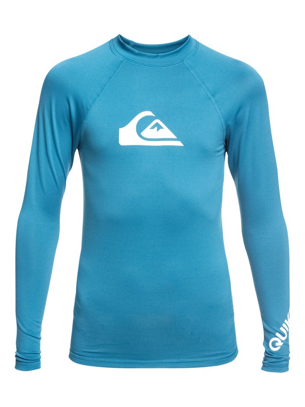 quiksilver, Boy's 8-16 All Time Long Sleeve UPF 50 Rashguard, SOUTHERN OCEAN (bpb0) 0 Boy's 8-16 All Time Long Sleeve UPF 50 Rashguard Blue EQBWR03075 Quiksilver