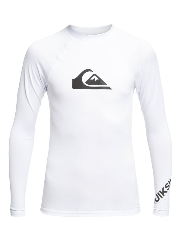 quiksilver, Boy's 8-16 All Time Long Sleeve UPF 50 Rashguard, WHITE (wbb0) 0 Boy's 8-16 All Time Long Sleeve UPF 50 Rashguard White EQBWR03075 Quiksilver
