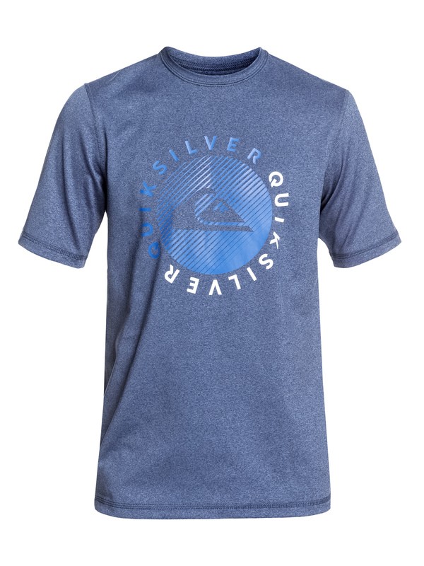 quiksilver, Boy's 8-16 Razors Short Sleeve UPF 50 Surf Tee, DARK DENIM HEATHER (brqh) 0 Boy's 8-16 Razors Short Sleeve UPF 50 Surf Tee Blue EQBWR03083 Quiksilver