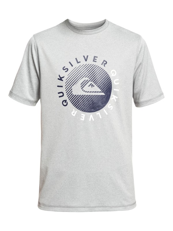quiksilver, Boy's 8-16 Razors Short Sleeve UPF 50 Surf Tee, LIGHT GREY HEATHER (sgrh) 0 Boy's 8-16 Razors Short Sleeve UPF 50 Surf Tee Grey EQBWR03083 Quiksilver