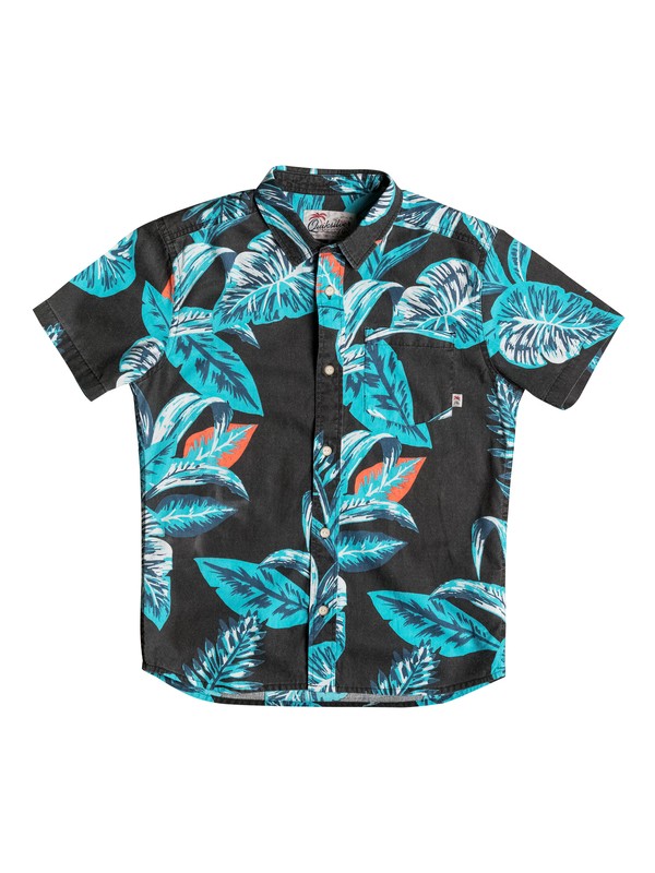 quiksilver, Boy's 8-16 Aloe Short Sleeve Shirt, ALOE TARMAC (kta6) 0 Boy's 8-16 Aloe Short Sleeve Shirt EQBWT03135 Quiksilver