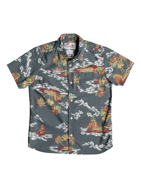 quiksilver, Boy's 8-16 Island Apocalyspe Short Sleeve Shirt, SHADOW ISLAND APOCALYPSE (krp6) 0 Boy's 8-16 Island Apocalyspe Short Sleeve Shirt EQBWT03137 Quiksilver