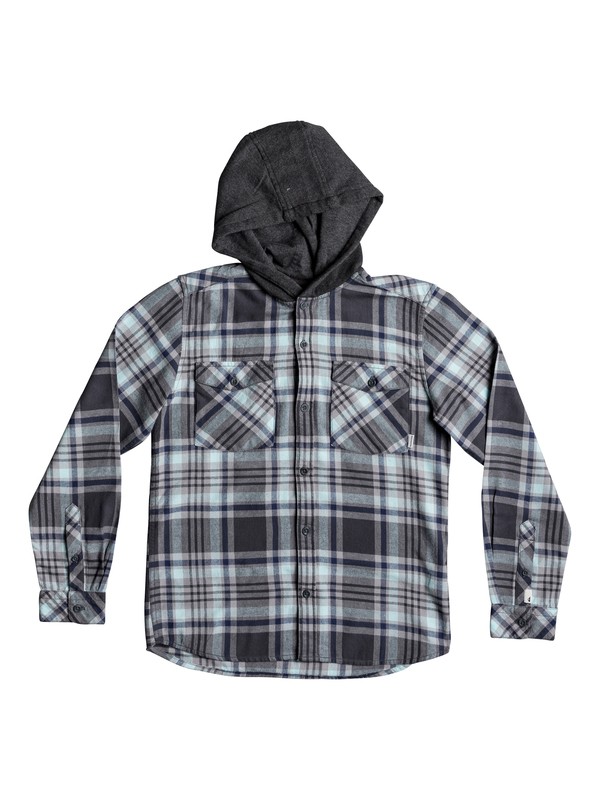 quiksilver, Boy's 8-16 Tang Hooded Long Sleeve Shirt, BLUE LIGHT HOODED (bek1) 0 Boy's 8-16 Tang Hooded Long Sleeve Shirt Blue EQBWT03196 Quiksilver