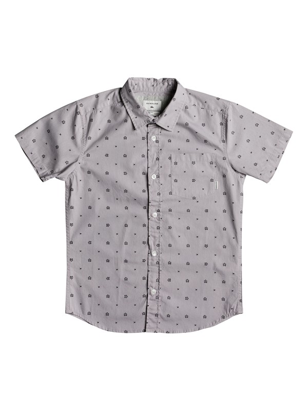quiksilver, Boys 8 -16 Kamanoa Short Sleeve Shirt, SILVER SCONCE KAMANOA (szm6) 0 Boys 8 -16 Kamanoa Short Sleeve Shirt Grey EQBWT03199 Quiksilver