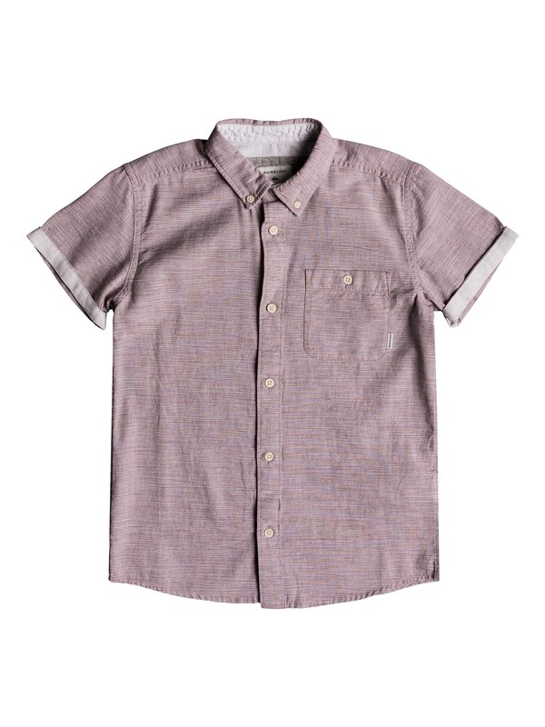 quiksilver, Boy's 8-16 Waterfalls Short Sleeve Shirt, VINEYARD WINE (rsc0) 0 Boy's 8-16 Waterfalls Short Sleeve Shirt Red EQBWT03201 Quiksilver