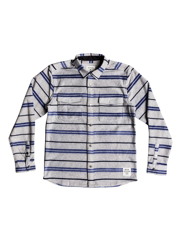 quiksilver, Boy's 8-16 Surf Days Long Sleeve Shirt, LGH SURF DAYS STRIPE (sjs6) 0 Boy's 8-16 Surf Days Long Sleeve Shirt Grey EQBWT03229 Quiksilver