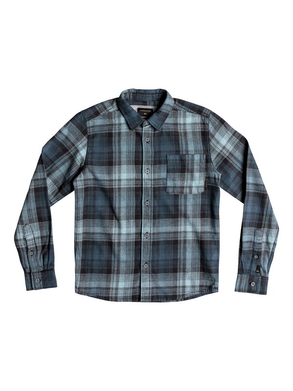 quiksilver, Boy's 8-16 Fatherfly Long Sleeve Shirt, TAPESTRY FATHERFLY CHECK (bph1) 0 Boy's 8-16 Fatherfly Long Sleeve Shirt Blue EQBWT03230 Quiksilver