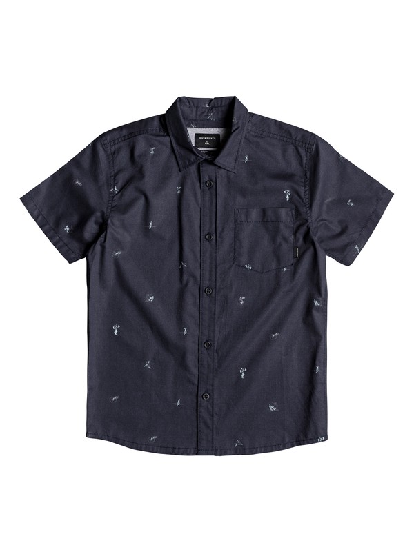 quiksilver, Boy's 8-16 Mini Kamakura Short Sleeve Shirt, BLUE NIGHT MINI MO (bst6) 0 Boy's 8-16 Mini Kamakura Short Sleeve Shirt Blue EQBWT03231 Quiksilver