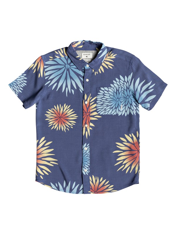 quiksilver, Boy's 8-16 New Variable Short Sleeve Shirt, BIJOU BLUE VARIABLE SHIRT (bng6) 0 Boy's 8-16 New Variable Short Sleeve Shirt Blue EQBWT03232 Quiksilver