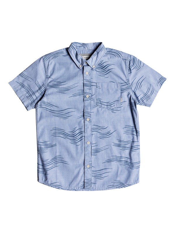 quiksilver, Boy's 8-16 Valley Groove Short Sleeve Shirt, BIJOU BLUE VALLEY GROVE (bng6) 0 Boy's 8-16 Valley Groove Short Sleeve Shirt Blue EQBWT03235 Quiksilver