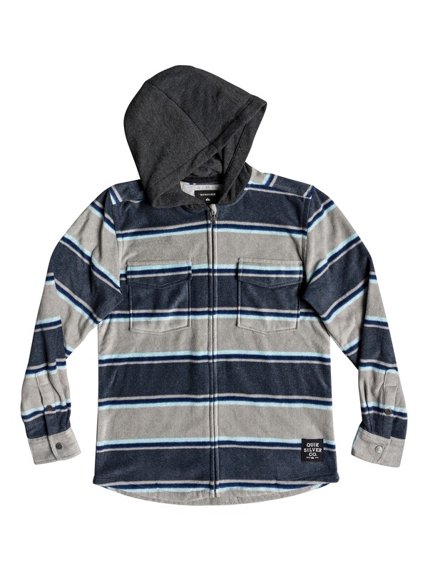 quiksilver, Boy's 8-16 Surf Days Long Sleeve Hooded Shirt, BLUE NIGHT SURF DAYS STRIPE (bst3) 0 Boy's 8-16 Surf Days Long Sleeve Hooded Shirt Blue EQBWT03237 Quiksilver