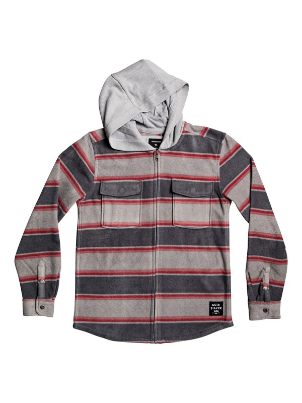 quiksilver, Boy's 8-16 Surf Days Long Sleeve Hooded Shirt, TARMAC SURF DAYS STRIPE (kta3) 0 Boy's 8-16 Surf Days Long Sleeve Hooded Shirt Black EQBWT03237 Quiksilver