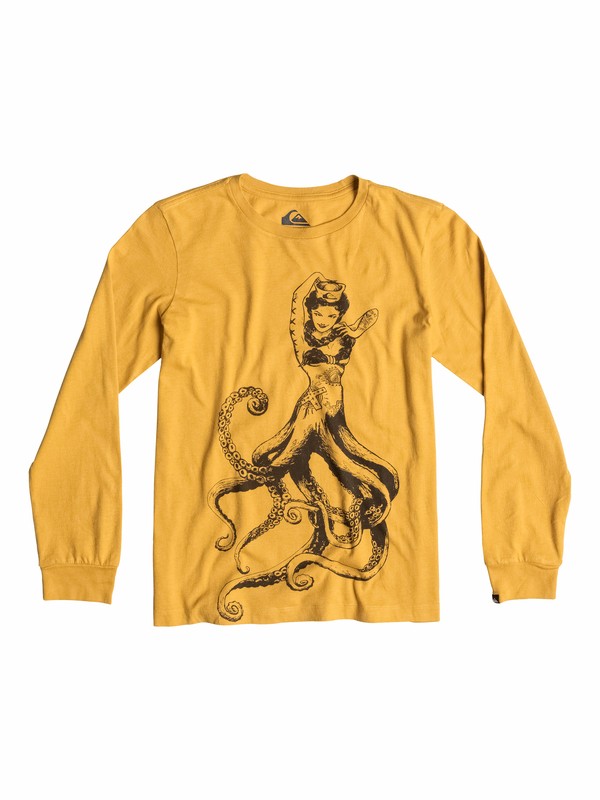 quiksilver, Organic Octopussy - T-shirt manches longues, GOLDEN SPICE (yld0) 0 Organic Octopussy - T-shirt manches longues EQBZT03170 Quiksilver