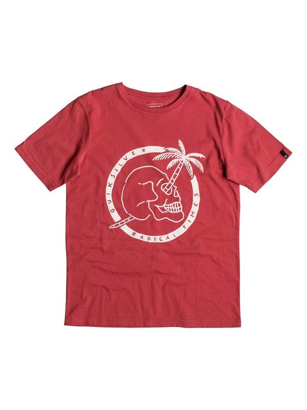 quiksilver, Classic Palm Skull - T-Shirt, CARDINAL (rpe0) 0 Classic Palm Skull - T-Shirt Rot EQBZT03477 Quiksilver