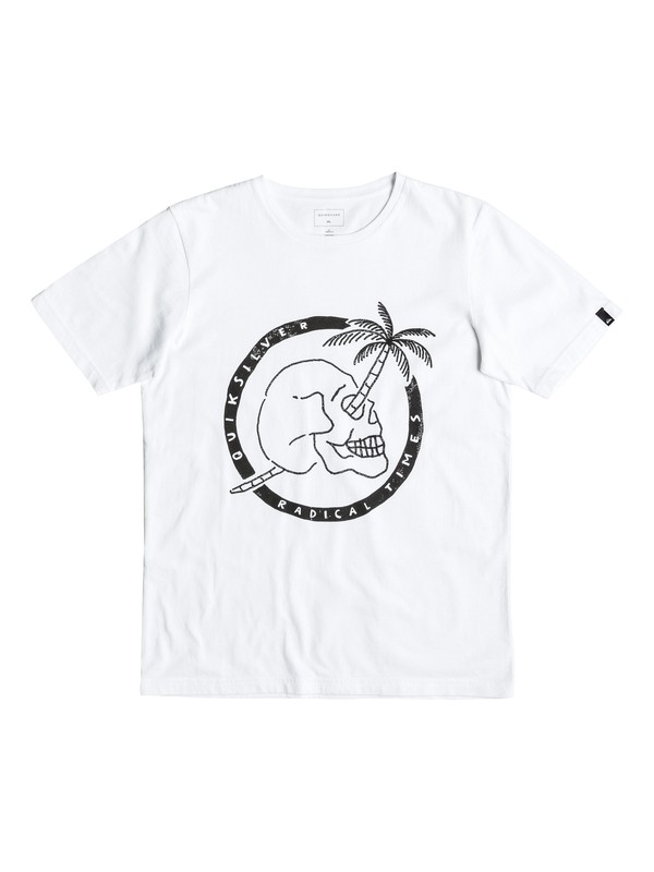 quiksilver, Classic Palm Skull - T-Shirt, WHITE (wbb0) 0 Classic Palm Skull - T-Shirt Weiss EQBZT03477 Quiksilver