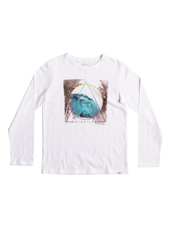 quiksilver, Classic Bermuda Trian - Long Sleeve T-Shirt, WHITE (wbb0) 0 Classic Bermuda Trian - Long Sleeve T-Shirt White EQBZT03569 Quiksilver