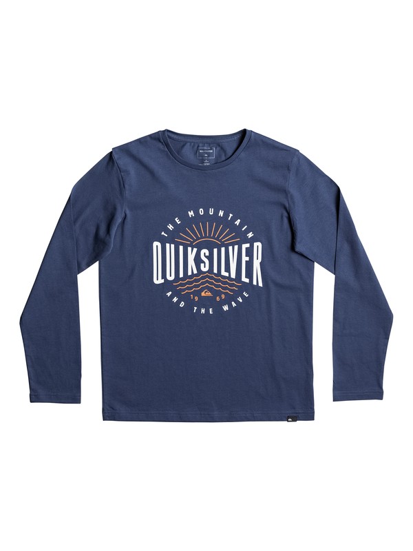 quiksilver, Classic Mad Wave - T Shirt à manches longues pour Garçon 8-16 ans, DARK DENIM (brq0) 0 Classic Mad Wave - T Shirt à manches longues pour Garçon 8-16 ans EQBZT03573 Quiksilver