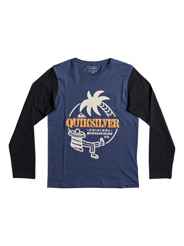 quiksilver, Colorblock Tacos - T Shirt à manches longues pour Garçon 8-16 ans, DARK DENIM (brq0) 0 Colorblock Tacos - T Shirt à manches longues pour Garçon 8-16 ans Bleu EQBZT03576 Quiksilver